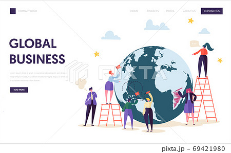 Global Business Team Character Landing Page 69421980