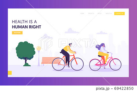 Physical Male and Female Riding Bicycle Web Page Physical Male and Female Riding Bicycle Web Page 69422850