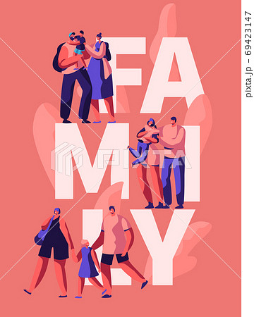 Happy Family Motivation Typography Banner Happy Family Motivation Typography Banner 69423147
