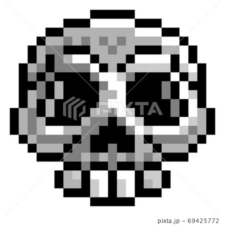 Halloween Skull Pixel Art Eight Bit Game Icon Halloween Skull Pixel Art Eight Bit Game Icon 69425772