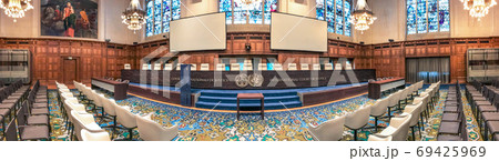 THE HAGUE, 24 Novembre 2017 - Panorama of the international court of justice courtroom THE HAGUE, 24 Novembre 2017 - Panorama of the international court of justice courtroom 69425969