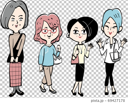 Four senior women standing 69427178