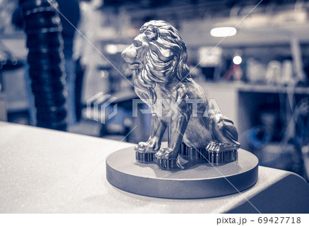 Object printed on metal 3d printer close-up. Object printed on metal 3d printer close-up. 69427718