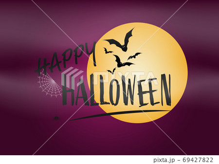 Happy Halloween text banner, Holiday calligraphy poster. Happy Halloween text banner, Holiday calligraphy poster. 69427822