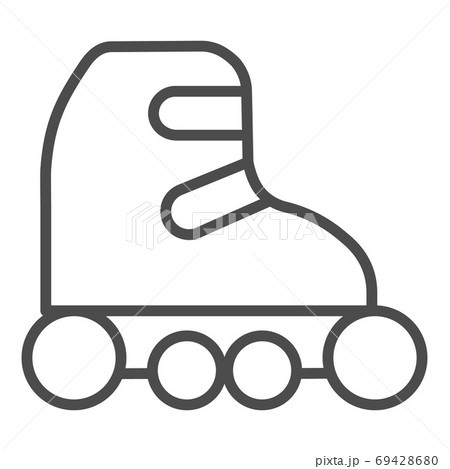 Roller skate icon thin line for web and mobile, modern minimalistic flat design. Vector dark grey icon Roller skate icon thin line for web and mobile, modern minimalistic flat design. Vector dark grey icon 69428680