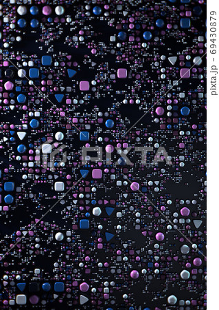 Data technology abstract futuristic illustration . Dots and lines on dark background. 3D 69430879