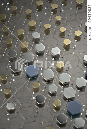 Abstract technological hexagonal background. 3d Abstract technological hexagonal background. 3d 69430882
