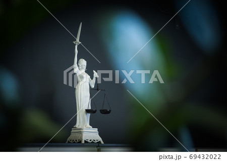 White Themis Statue Justice Scales Law Lawyer Business Concept. 69432022