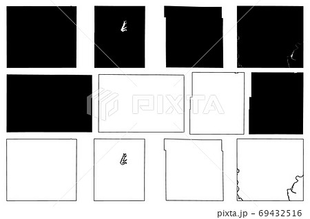 Clark, Cheyenne, Butler, Chase, Cherokee and Chautauqua County, Kansas (U.S. county, United States of America, USA, U.S., US) map vector illustration, scribble sketch map 69432516