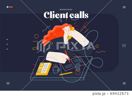 Business topics - client calls, web template 69432673