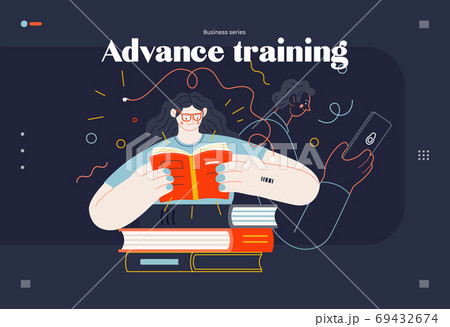 Business topics - advance training, web template 69432674