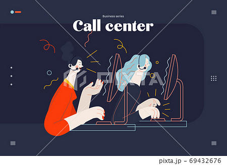 Business topics - call center, web template 69432676
