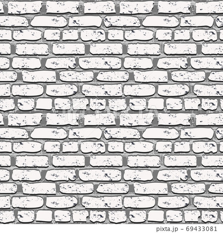 White stone wall art background. Seamless pattern. Repeated Texture of bricks. Template for design 69433081