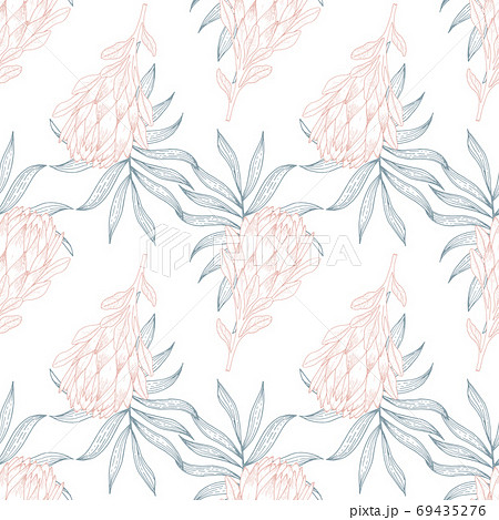 Abstract seamless pattern with leaves. Vector template. 69435276