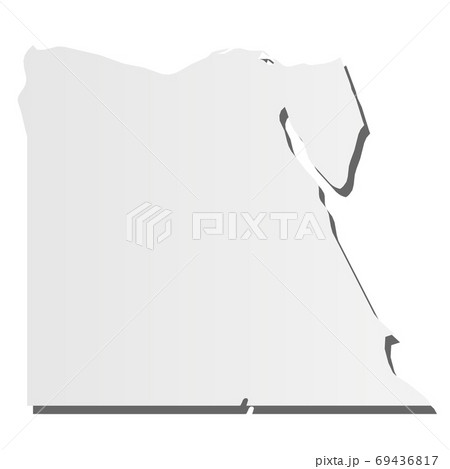 Egypt - grey 3d-like silhouette map of country area with dropped shadow. Simple flat vector illustration 69436817