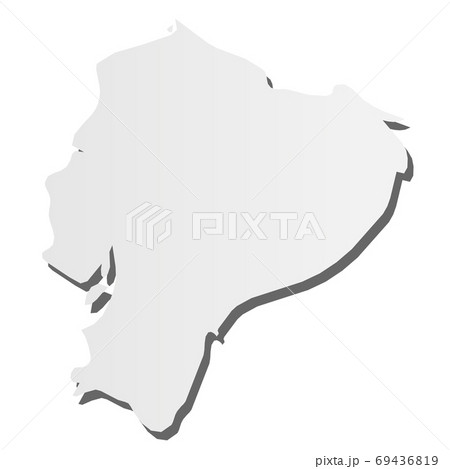 Ecuador - grey 3d-like silhouette map of country area with dropped shadow. Simple flat vector illustration 69436819
