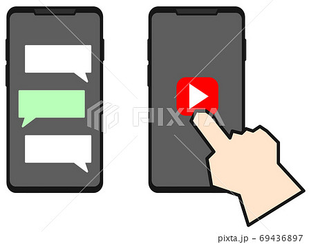 スマホを操作するイラストのイラスト素材