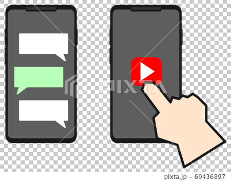 スマホを操作するイラストのイラスト素材