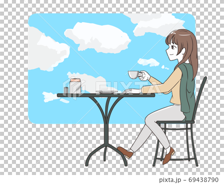 Women's trousers spending time at a cafe blue sky 69438790