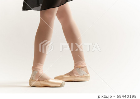 Ballerina's legs correct positioning of legs movement exercise tutu pointe shoes model 69440198