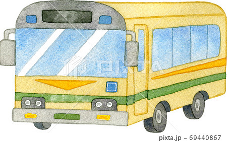 黄色いバスのイラスト素材