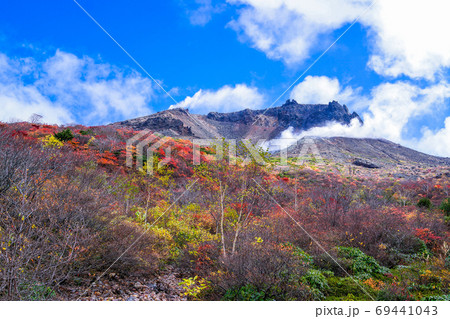 秋の姥ヶ平と噴煙 秋の姥ヶ平と噴煙 69441043