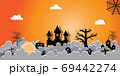 Halloween Night Concept Vector.paper art style. 69442274