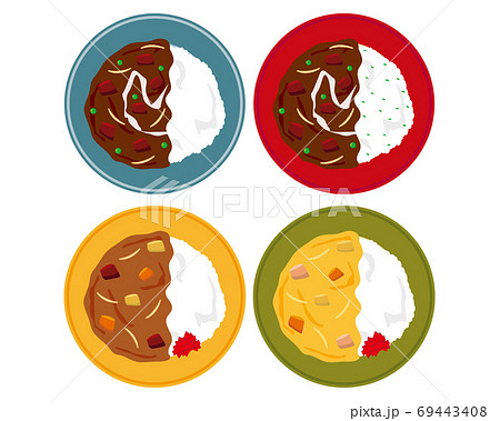 カレーライスとハヤシライスのベクターイラスト 69443408