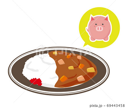 カレーライスのベクターイラスト  69443458