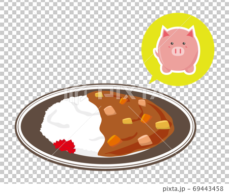 カレーライスのベクターイラスト  69443458