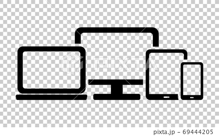 パソコンやスマホなどのデジタルデバイスのアイコンのセット タブレット Pc スマートフォン 画面のイラスト素材