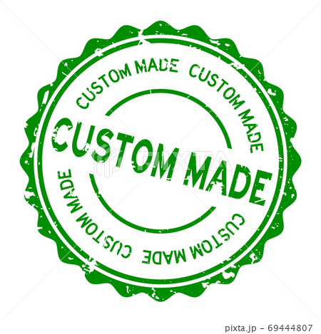 Grunge green custom made word round rubber seal stamp on white background 69444807