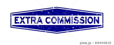 Grunge blue extra commission word hexagon rubber seal stamp Grunge blue extra commission word hexagon rubber seal stamp 69444810