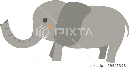 シンプルでかわいい手書きの象さんのイラストのイラスト素材 69445348 Pixta
