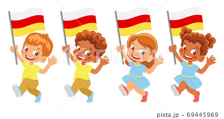 south ossetia flag in hand set 69445969