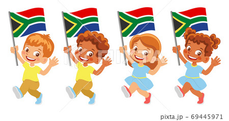 South Africa flag in hand set South Africa flag in hand set 69445971