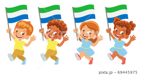 sierra leone flag in hand set sierra leone flag in hand set 69445975