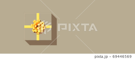 Icon of gift box. Present with golden bow and Icon of gift box. Present with golden bow and 69446569