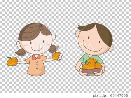 Picking oranges for children Picking oranges for children 69447996