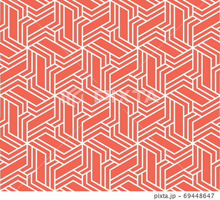 Abstract geometric pattern with stripes, lines. Seamless vector background. White and pink ornament. Simple lattice graphic design 69448647