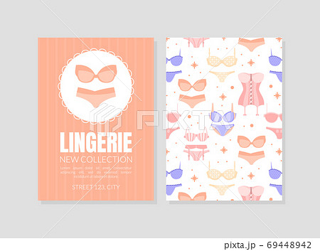 Woman Langerie Store Two Sided Vector Flyer Template Woman Langerie Store Two Sided Vector Flyer Template 69448942