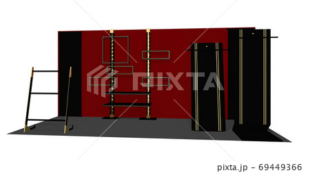 和装展示ブースの3dレンダリングパース 69449366