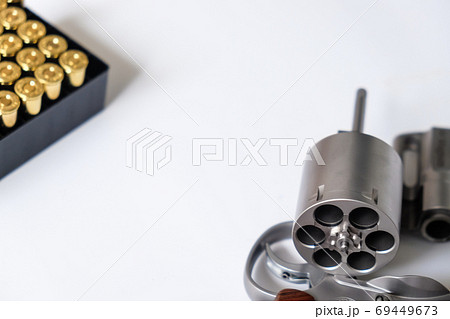 Classic revolver .44 magnum gun close up 69449673