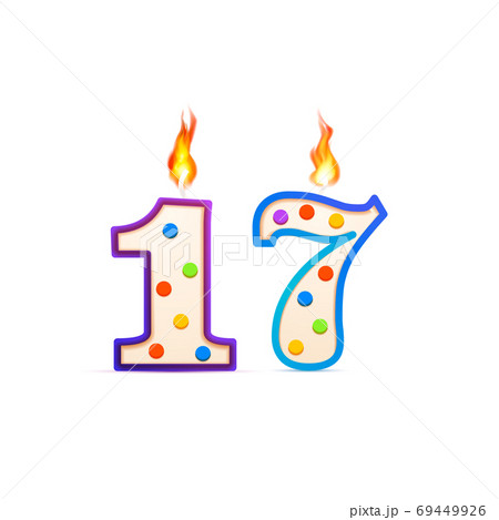 Seventeen Years Anniversary 17 Number Shaped のイラスト素材
