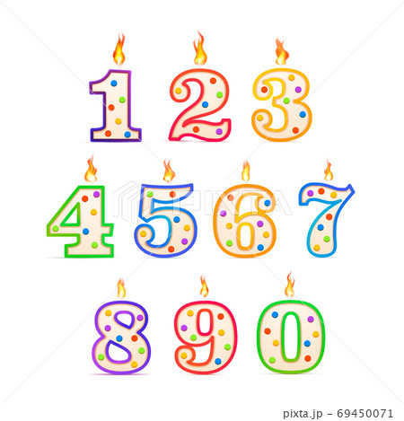 The Birthday Candles In The Different Numbers のイラスト素材