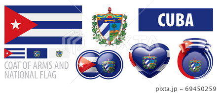 Vector set of the coat of arms and national flag of Cuba Vector set of the coat of arms and national flag of Cuba 69450259