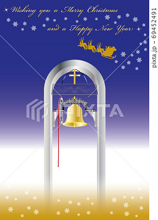 クリスマスカード 鐘 縦 クリスマスカード 鐘 縦 69452491