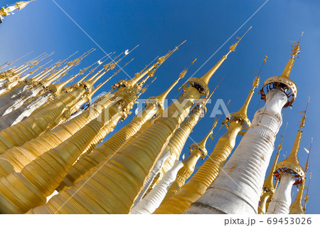 Ancient Ruins of Buddhist Stupas in Indein. Ancient Ruins of Buddhist Stupas in Indein. 69453026