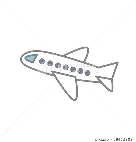 シンプルな飛行機のイラスト素材