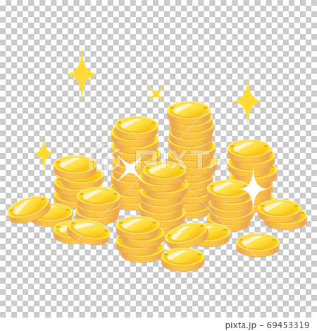 コイン　金貨　お金　メダル　ゴールド　お宝　山 69453319